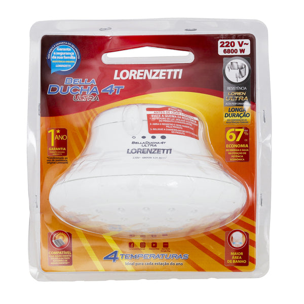 Chuveiro Elétrico Lorenzetti Bella Ducha Multitemperatura 6800W 220V Branco