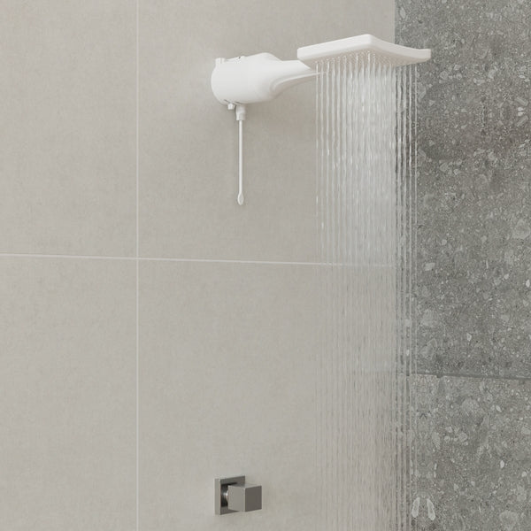 Chuveiro Elétrico Eletrônico Lorenzetti Loren Shower 7500W 220V Branco Quadrado