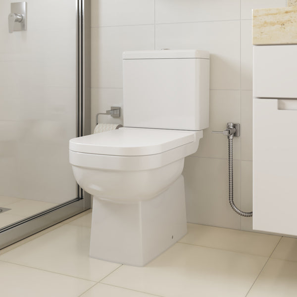 Vaso Sanitário com Caixa Acoplada e Assento Branco Duplo Acionamento 3/6L Saída Vertical Elite Celite